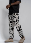 Штани вільного крою з чорним малюнком MFStore Изображение Штани вільного крою з чорним малюнком MFStore