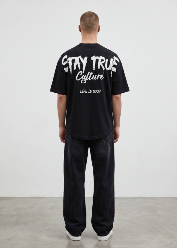 Футболка вільного крою stay true чорна MFStore Изображение Футболка вільного крою stay true чорна MFStore