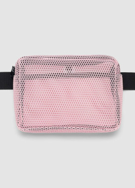 Прозрачная розовая сумка на пояс бананка квадратной формы Изображение Прозрачная розовая сумка на пояс бананка квадратной формы