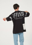 Оверсайз футболка з принтом і нашивкою на спині чорна MFStore Изображение Оверсайз футболка з принтом і нашивкою на спині чорна MFStore