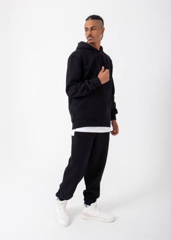 Спортивный костюм на флисе черный базовый MFStore Изображение Спортивный костюм на флисе черный базовый MFStore