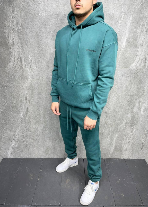 Костюм оверсайз на флисе зеленый MFStore Изображение Костюм оверсайз на флисе зеленый MFStore