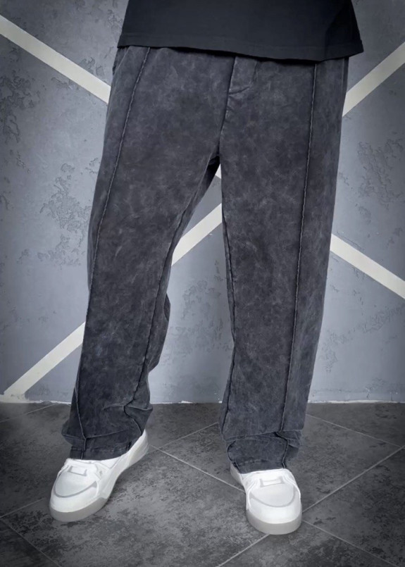 Стильні штани вільного крою з блискавками знизу чорні MFStore Изображение Стильні штани вільного крою з блискавками знизу чорні MFStore