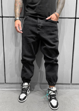 Джинсы широкие с манжетами-резинками черные MFStore Изображение Джинсы широкие с манжетами-резинками черные MFStore