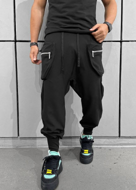 Джинси-джогери з мотнею чорні MFStore Изображение Джинси-джогери з мотнею чорні MFStore