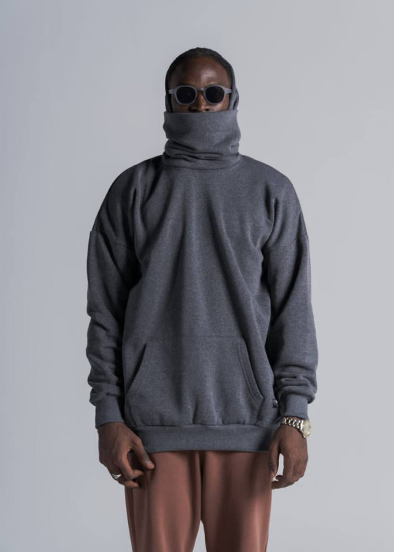 Худі з бафом оверсайз чоловіче сіре MFStore Изображение Худі з бафом оверсайз чоловіче сіре MFStore