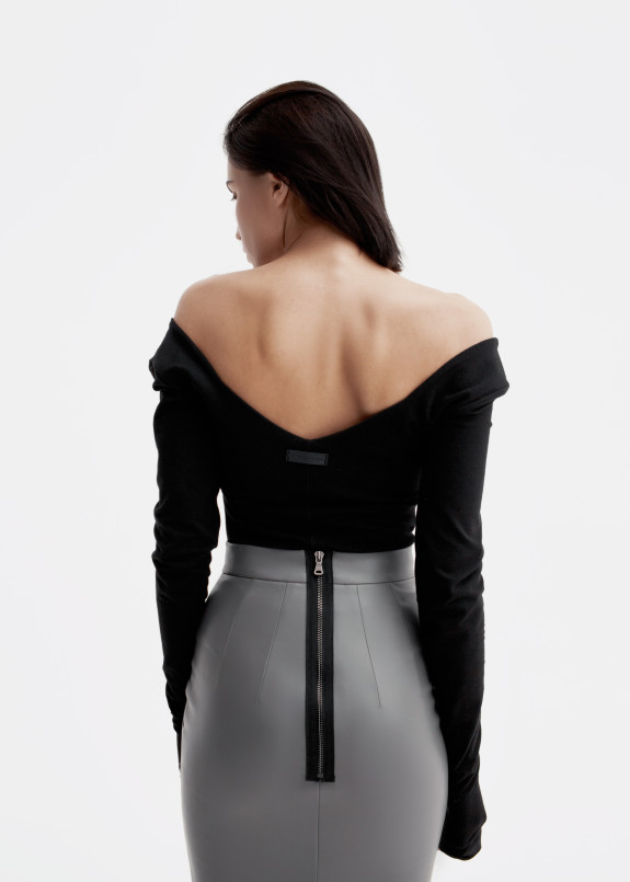 Юбка карандаш из эко-кожи с молнией Изображение Юбка карандаш из эко-кожи с молнией