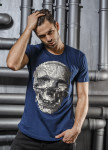 Футболка синяя с детализированным черепом Mfstore Изображение Футболка синяя с детализированным черепом Mfstore