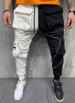 Штаны черно-белые спортивные со светоотражающими вставками MFStore Изображение Штаны черно-белые спортивные со светоотражающими вставками MFStore