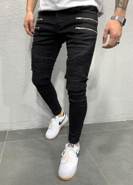 Джинсы с рифлеными вставками и декоративными молниями MFStore Изображение Джинсы с рифлеными вставками и декоративными молниями MFStore