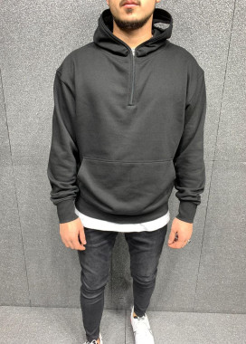 Черная кофта зиппер с капюшоном Mfstore Изображение Черная кофта зиппер с капюшоном Mfstore