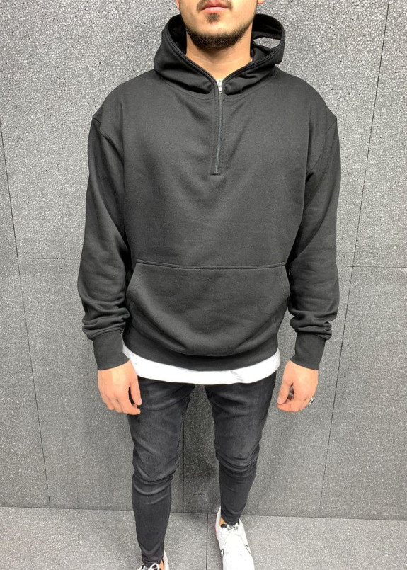 Черная кофта зиппер с капюшоном Mfstore Изображение Черная кофта зиппер с капюшоном Mfstore