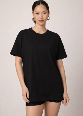 Футболка вільного крою з подовженою спинкою унісекс чорна MFStore Изображение Футболка вільного крою з подовженою спинкою унісекс чорна MFStore