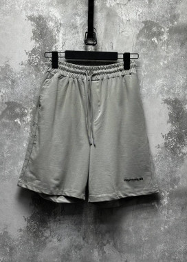 Стильні шорти вільного крою з текстом сірі MFStore Изображение Стильні шорти вільного крою з текстом сірі MFStore