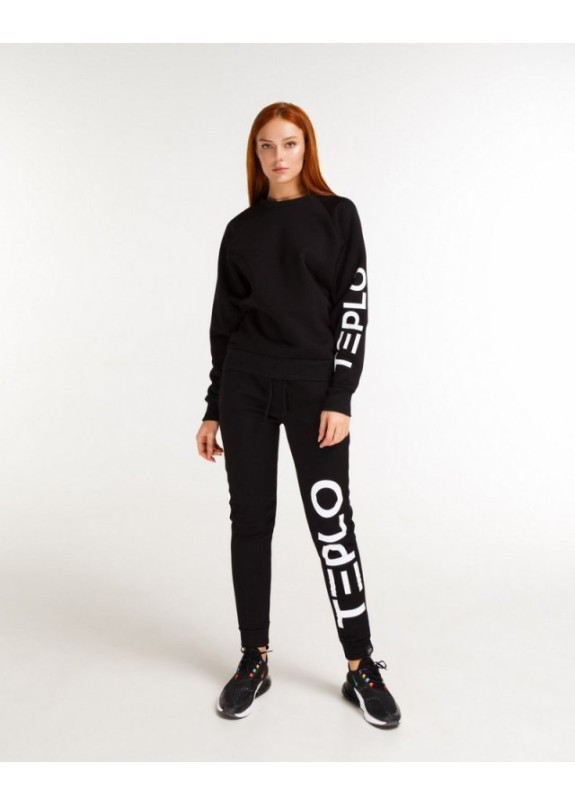 Свитшот женский принт TEPLO черный Изображение Свитшот женский принт TEPLO черный