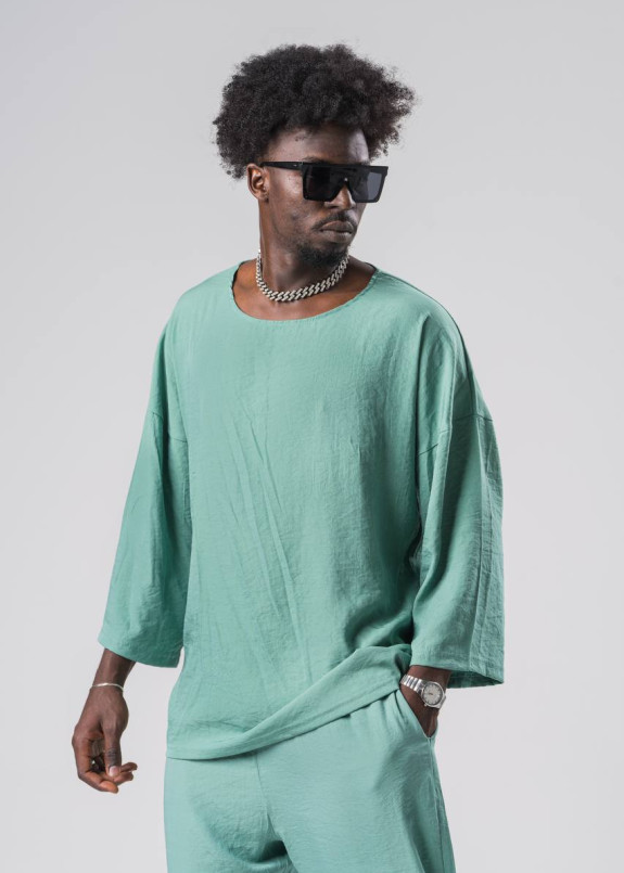 Футболка кімоно вільного крою ментол MFStore Изображение Футболка кімоно вільного крою ментол MFStore