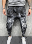 Штаны карго мужские с эффектом вареники черно-серые MFStore Изображение Штаны карго мужские с эффектом вареники черно-серые MFStore