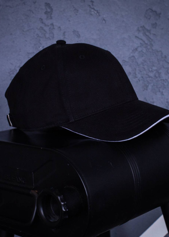 Бейсболка катонова чорна з білою вставкою MFS Изображение Бейсболка катонова чорна з білою вставкою MFS