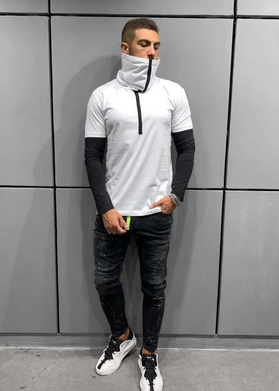 Лонгслив с хомутом белый MFStore Изображение Лонгслив с хомутом белый MFStore