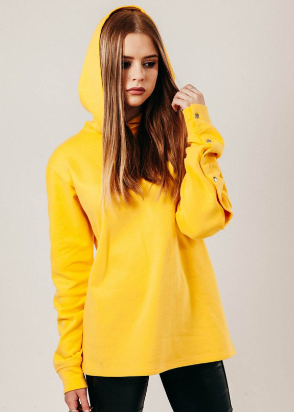 Худи жёлтого цвета Street style Изображение Худи жёлтого цвета Street style