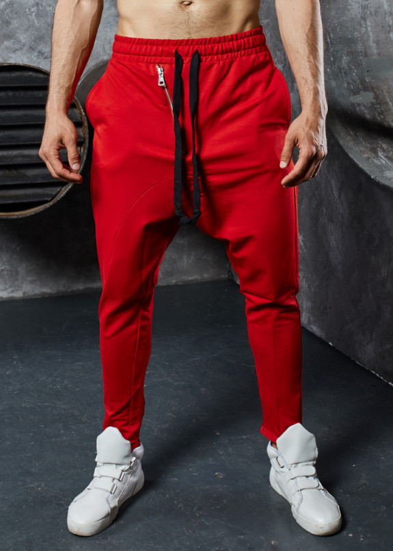 Штаны галифе с молнией спереди красные MFStore Изображение Штаны галифе с молнией спереди красные MFStore